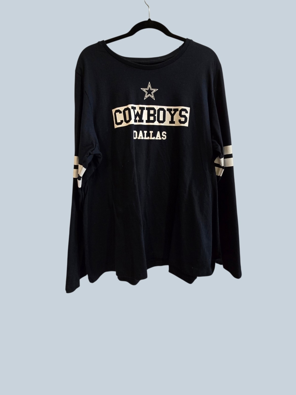 Dallas Cowboys Navy Long-Sleeve Tee with Sleeve Lettering